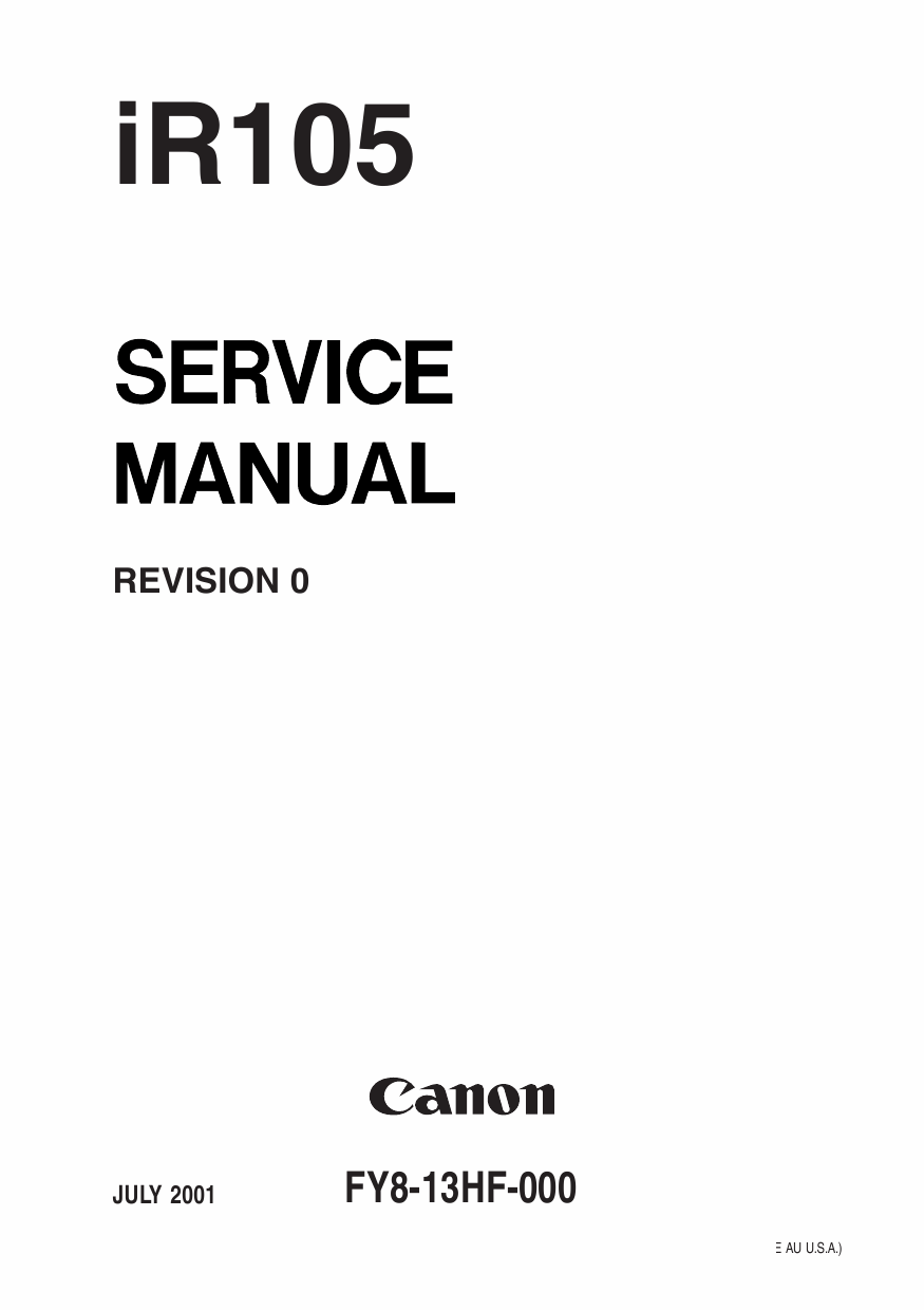 Canon imageRUNNER iR-105 Parts and Service Manual-1